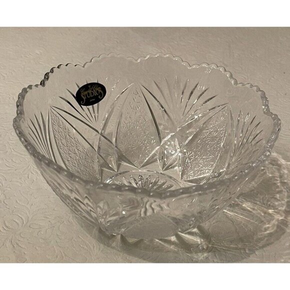 STUDIOS CRYSTAL CLEAR Bowl Pineapple SCALLOPED 6.5" JAPAN NWT - Picture 1 of 1